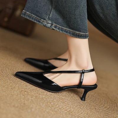 Aliya Leather Sandals – Women’s Pointed Toe Stiletto Heel