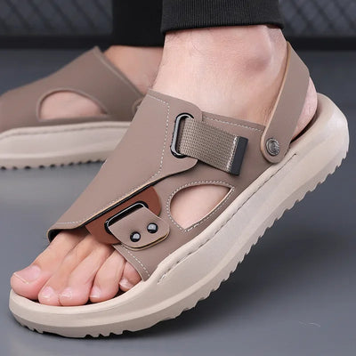 Luca Leather Orthopedic Sandals – Men’s Thick Sole Dual-Wear Slip-Ons