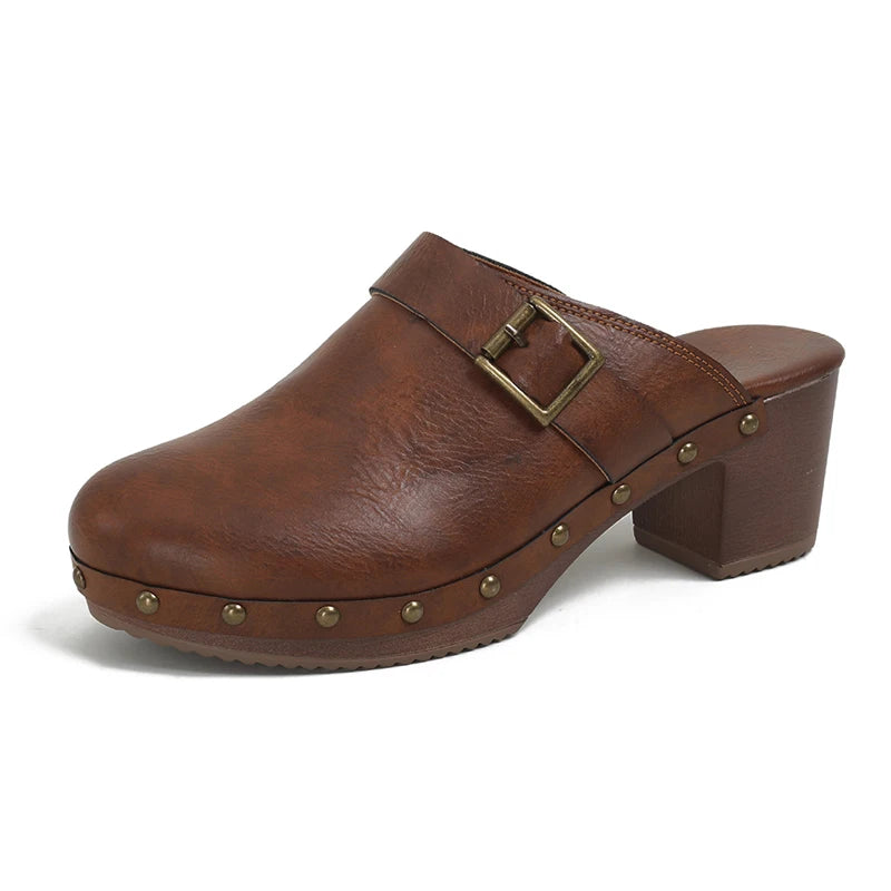 The Marlow Clog — Block Heel Mule