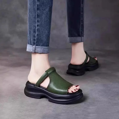 Emma Leather Orthopedic Sandals – Women’s Cushioned Rubber Sole