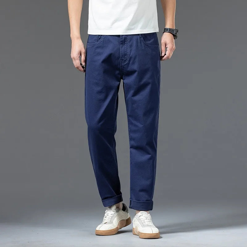 Noah Cotton Straight-Leg Pants