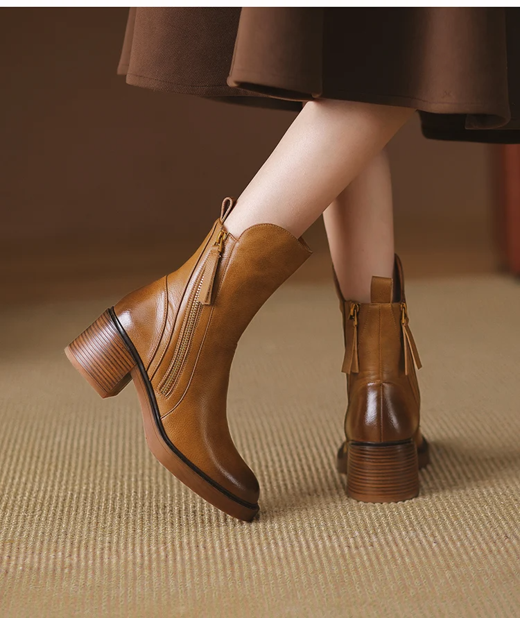 Clara Leather Ankle Boots