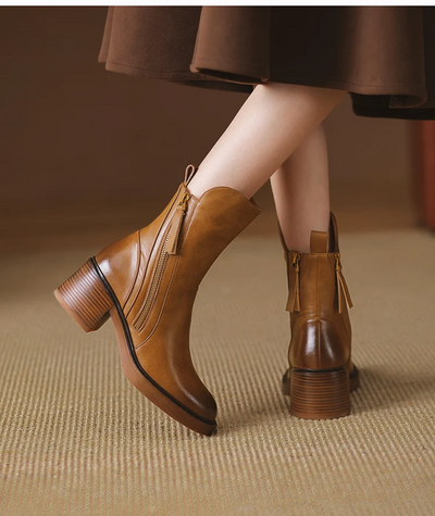 Clara Leather Ankle Boots