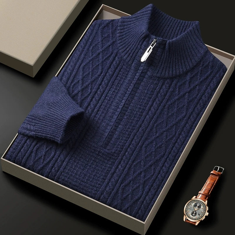 Matteo Merino Wool Half-Zip Sweater