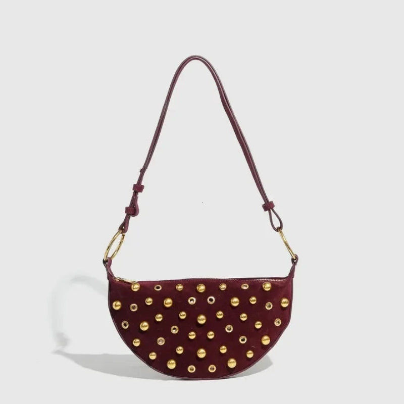 Valentina Stud Crescent Bag