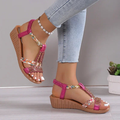 Mara Bloom Wedge Sandals