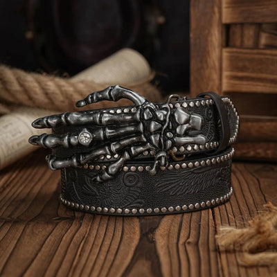 Dead Hand Western Engraved Belt