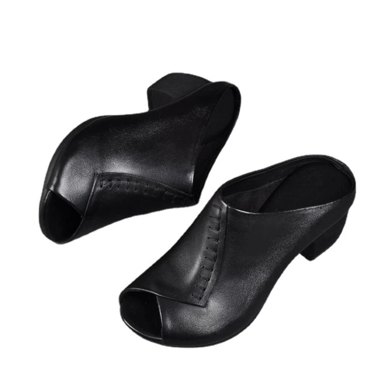 Ella Leather Slide Sandals