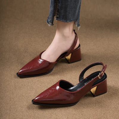 Isabella Slingback Pumps – Pointed-Toe Square Heels
