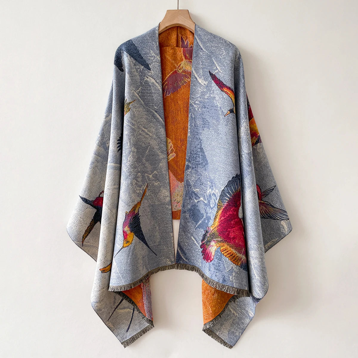 Giovanna Cashmere Floral Jacquard Poncho