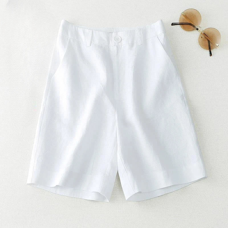 Lisa High Waist Linen Shorts