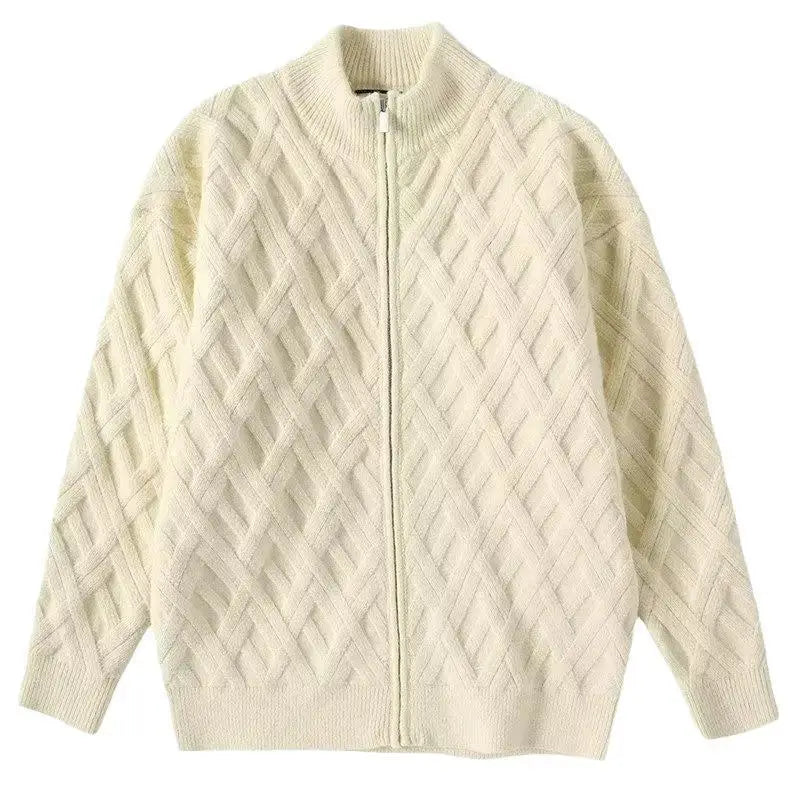 Marco Diamond Knit Zip Cardigan