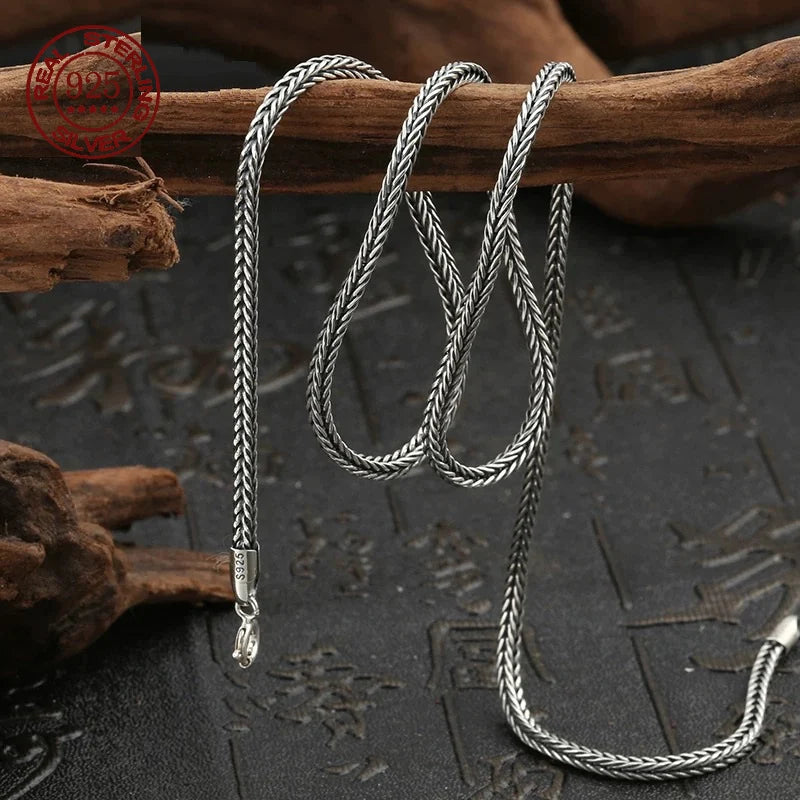 Enzo Foxtail Silver Sterling Chain