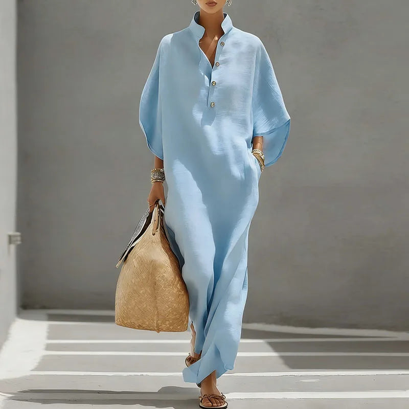 Mia Dress Elegant Linen Blend Loose Fit
