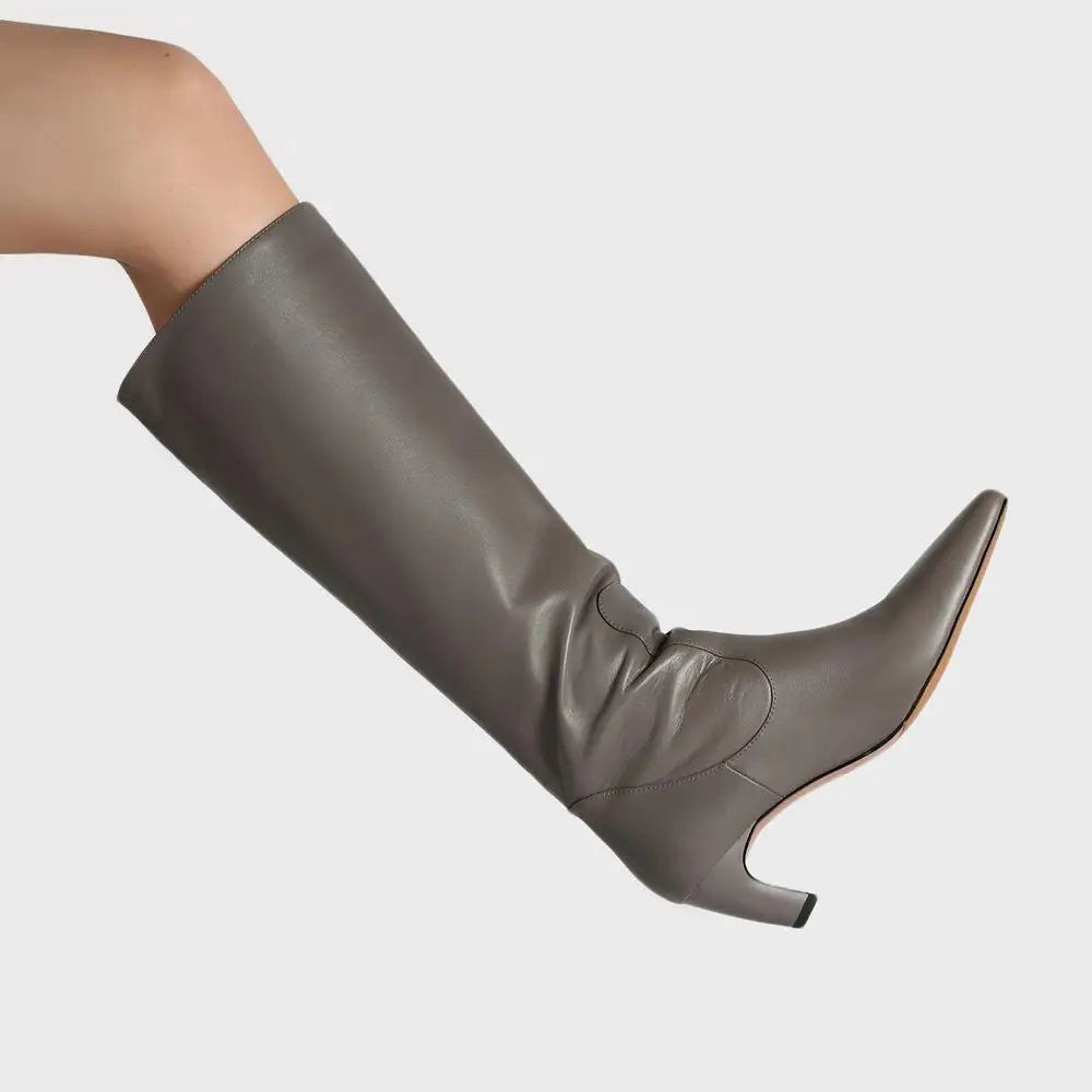Vivian Leather Knee Boots