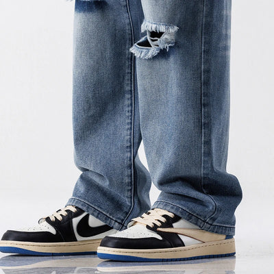 Ryder Cotton Baggy Jeans – Men’s Ripped Straight-Leg Denim