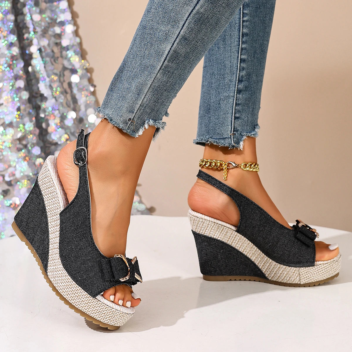 Sienna Denim Wedge