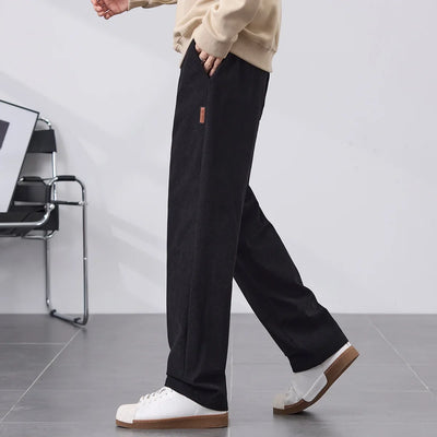 Ethan Fleece-Lined Straight-Leg Pants – Men’s Winter Casual Trousers