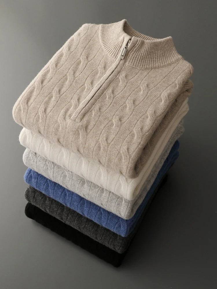 Lorenzo Merino Wool Half-Zip Sweater