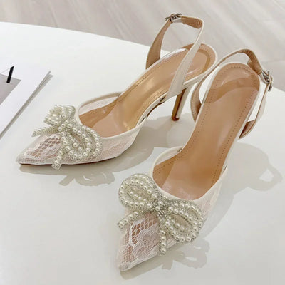 Eilyken Spring Butterfly-knot Pointed Toe Women Pumps Elegant High Heels Slingbacks Buckle Strap Shoes Zapatos De Mujer