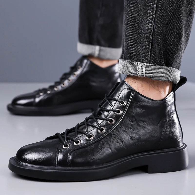 Lorenzo Full Grain Leather Lace Boots