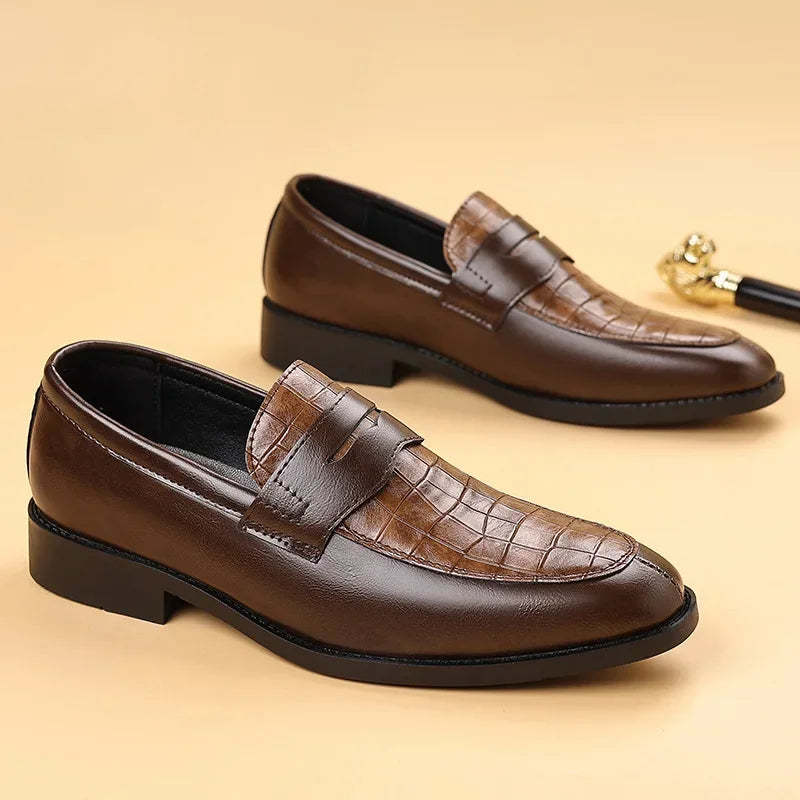 Leo Textured Oxford Loafers