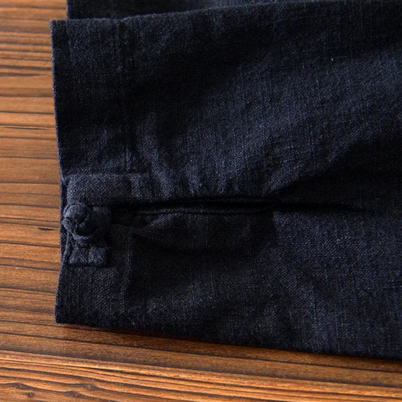 Hugo Linen Stand Collar Shirt