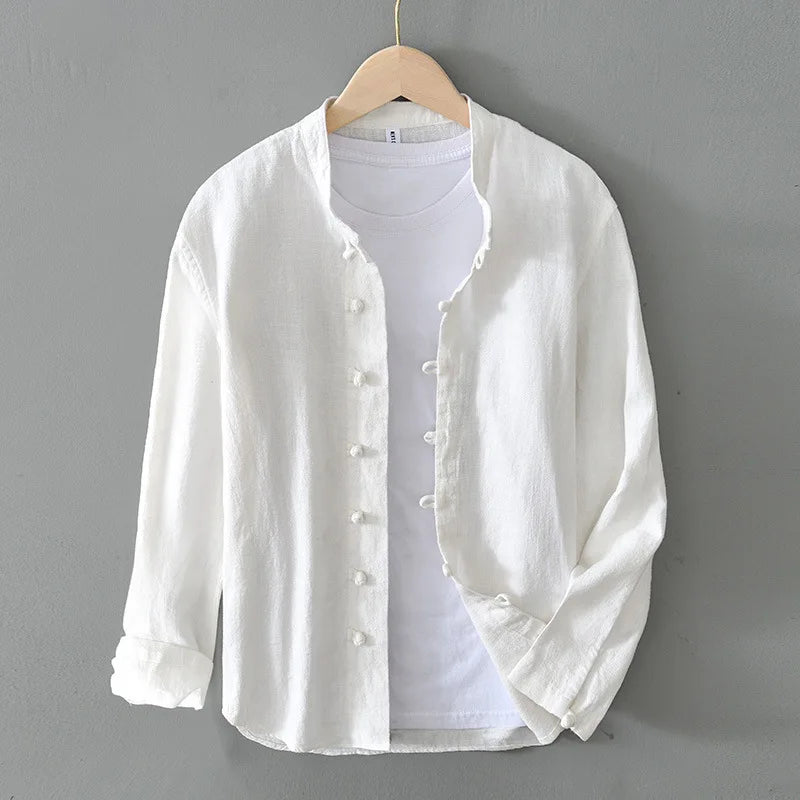 Hugo Linen Stand Collar Shirt