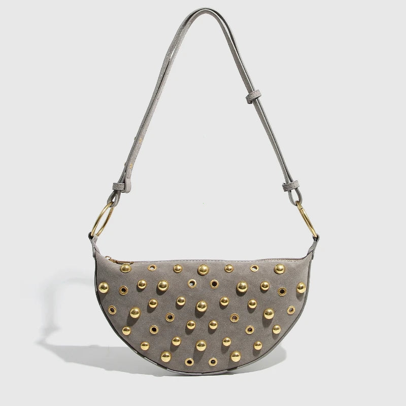 Valentina Stud Crescent Bag