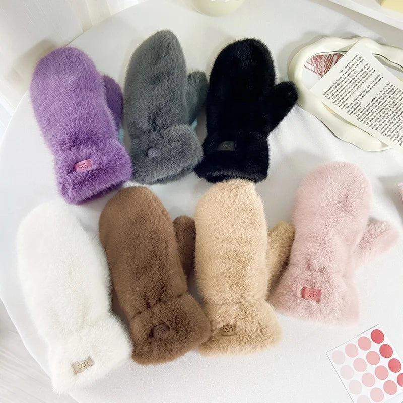 Cashmere Fur Mittens