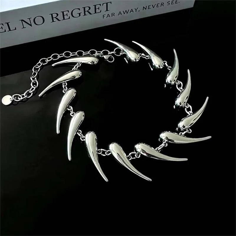 Punk Rivet Chain Choker Necklace