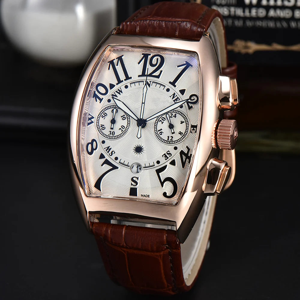 Lorenzo Croco Leather Chronograph Watch