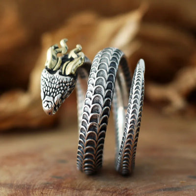 Silas Horned Snake Ring