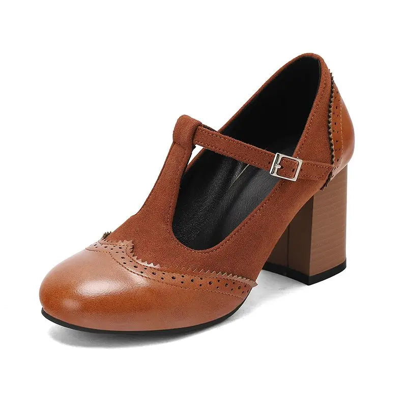 Ivy Buckle Heels Classic Round