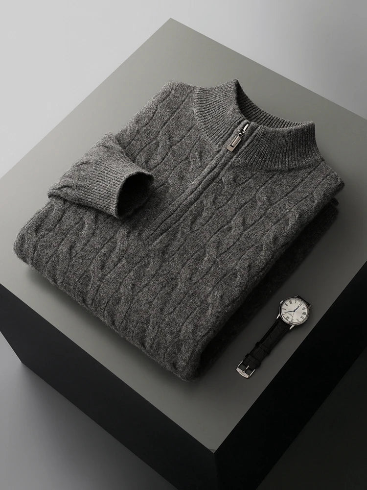 Lorenzo Merino Wool Half-Zip Sweater