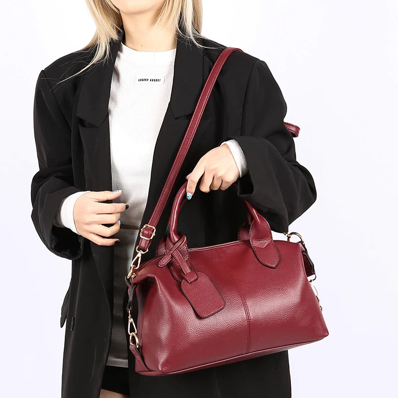 Mia Soft Leather Shoulder Bag