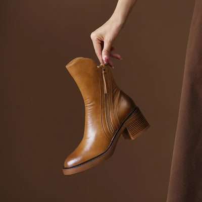 Clara Leather Ankle Boots