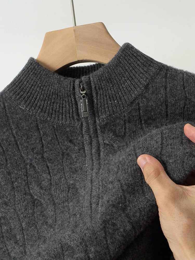 Lorenzo Merino Wool Half-Zip Sweater