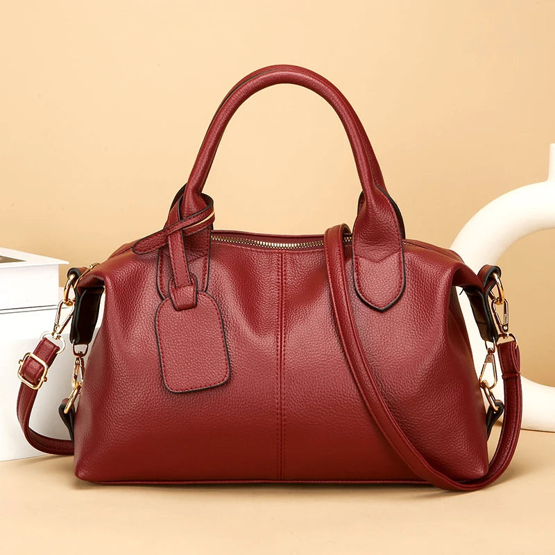 Mia Soft Leather Shoulder Bag