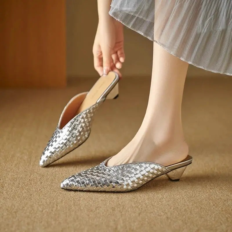 Luma Woven Heel Mules