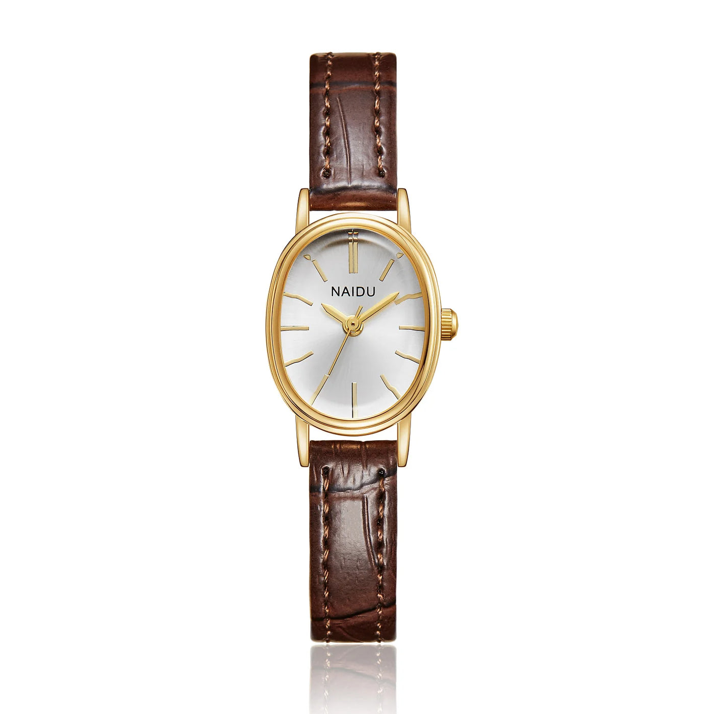 Olivia Oval Leather Strap Watch