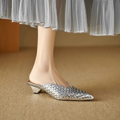 Luma Woven Heel Mules