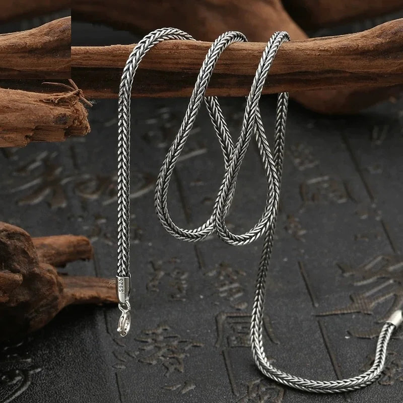 Enzo Foxtail Silver Sterling Chain