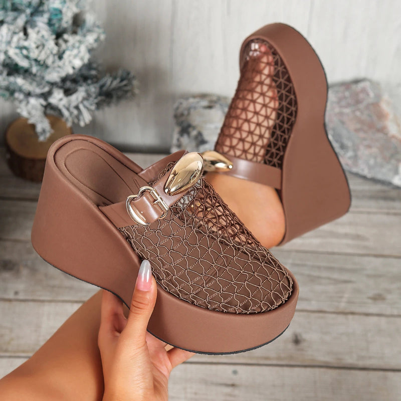 Monroe Mesh Platform Sandals