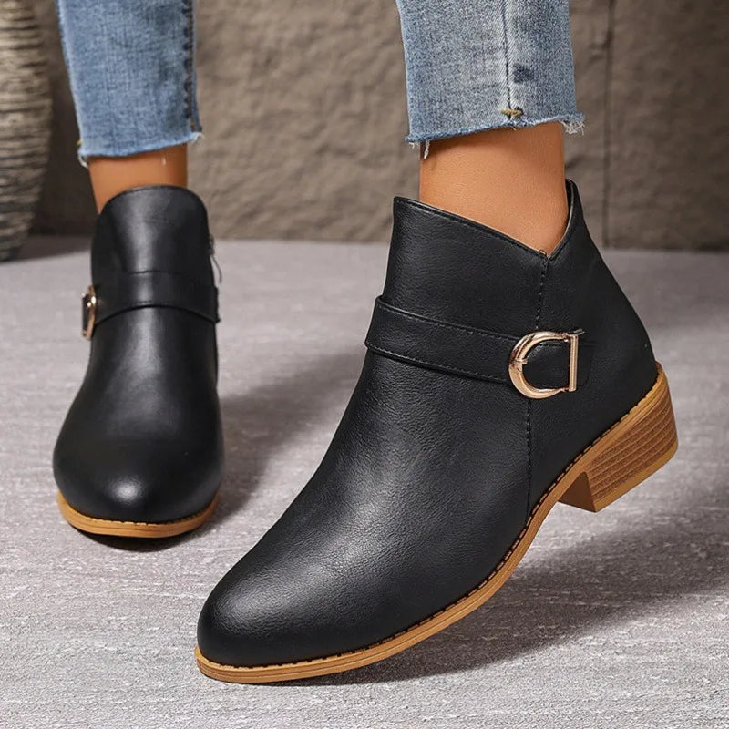 Elena Low Heel  Ankle Boots