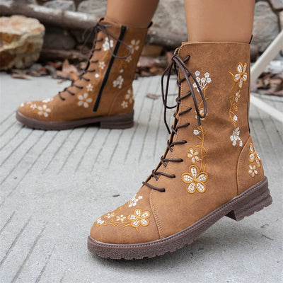 Renata Embroidered Ankle Boots