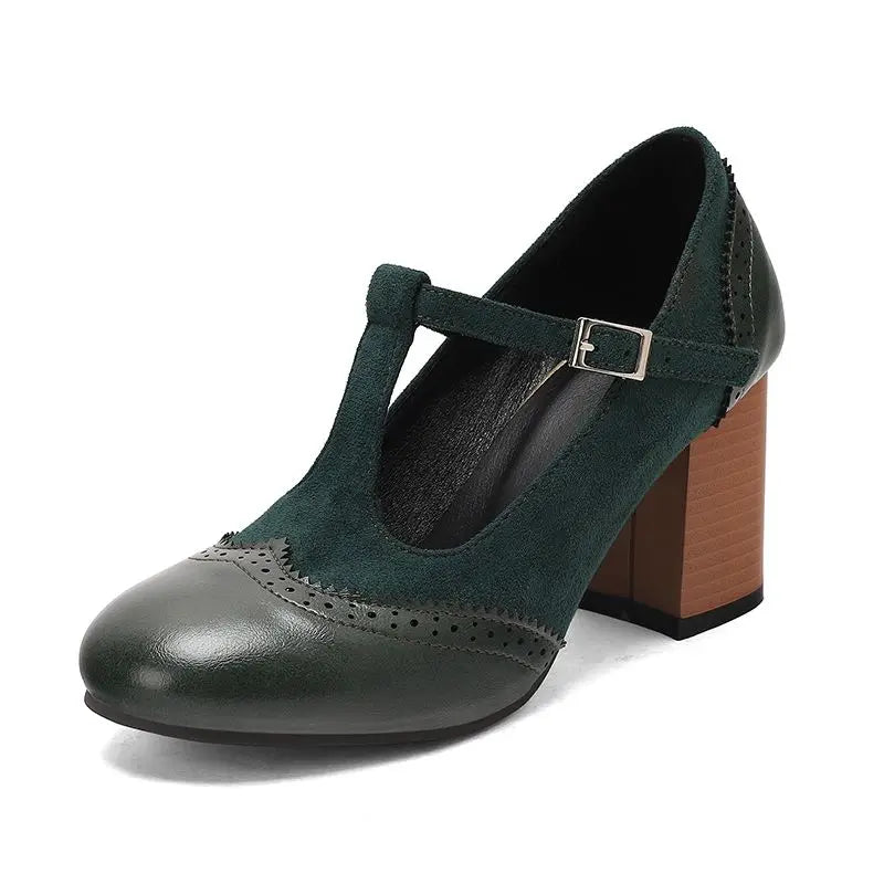 Ivy Buckle Heels Classic Round