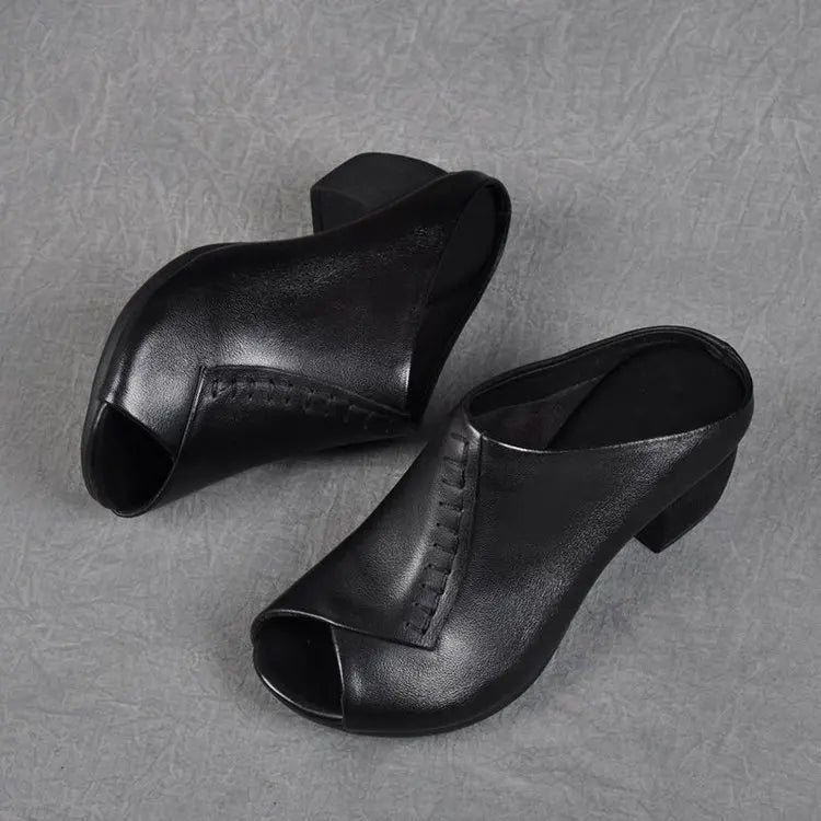 Ella Leather Slide Sandals