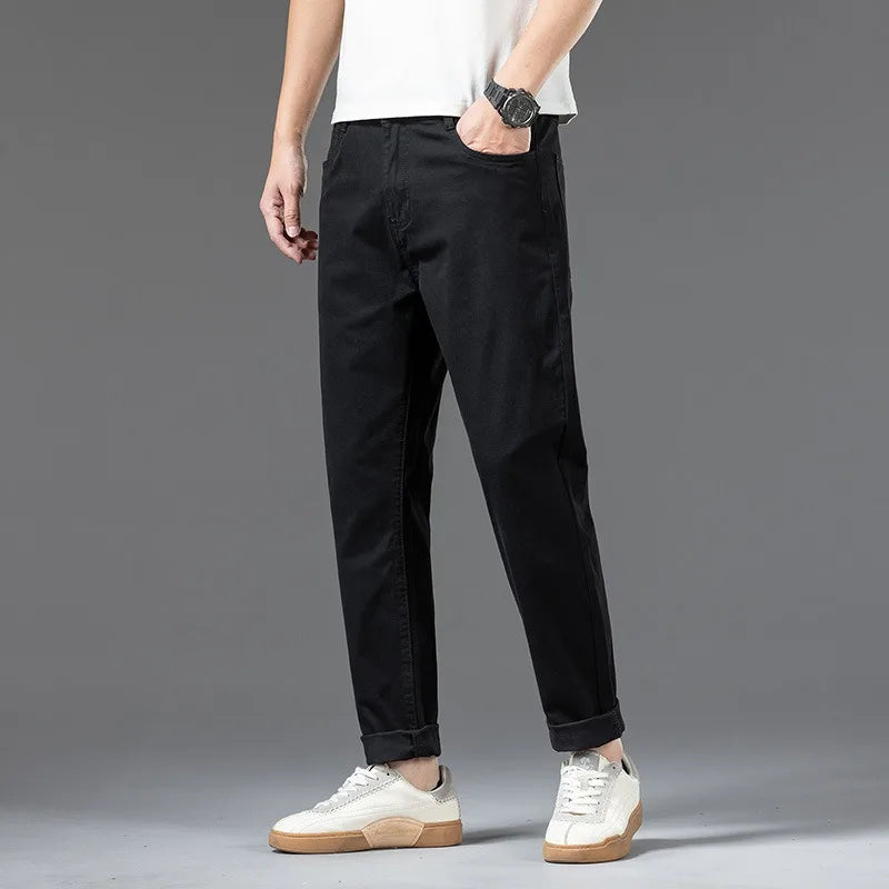 Noah Cotton Straight-Leg Pants
