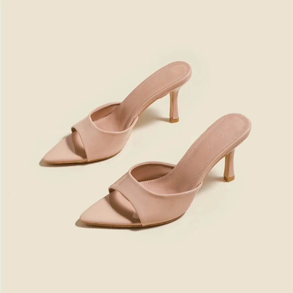Claire Patent Heel Slides